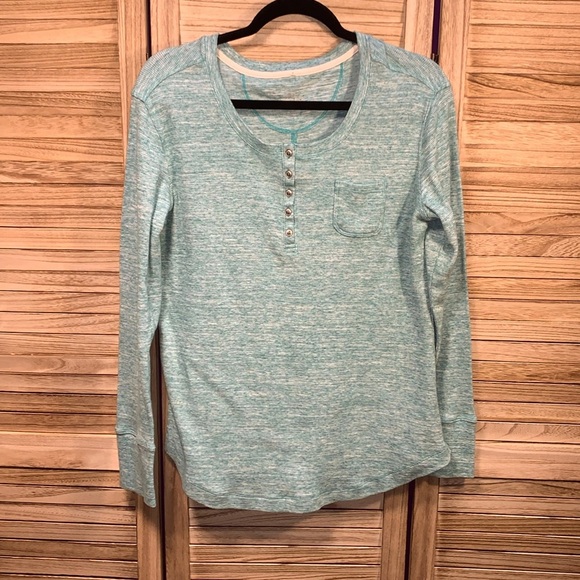 WoolRich Long Sleeve Green & White Button Henley Shirt XL - Picture 1 of 7
